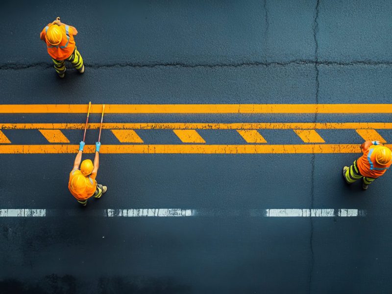 workers-applying-lane-markings-newly-laid-asphalt-road-safety-traffic-management